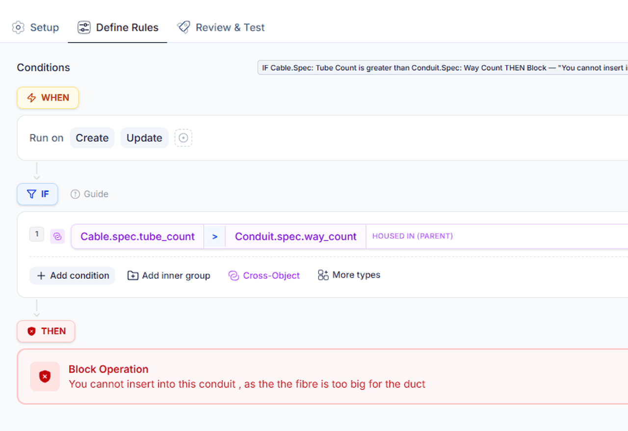 Geocoupler rule builder interface