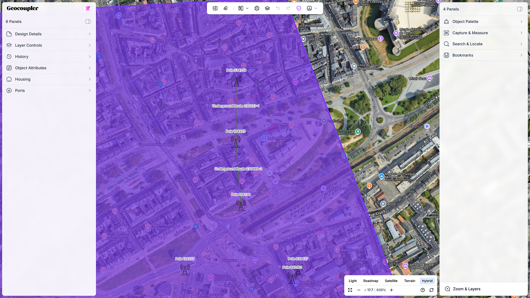 Design network layouts directly on an interactive map