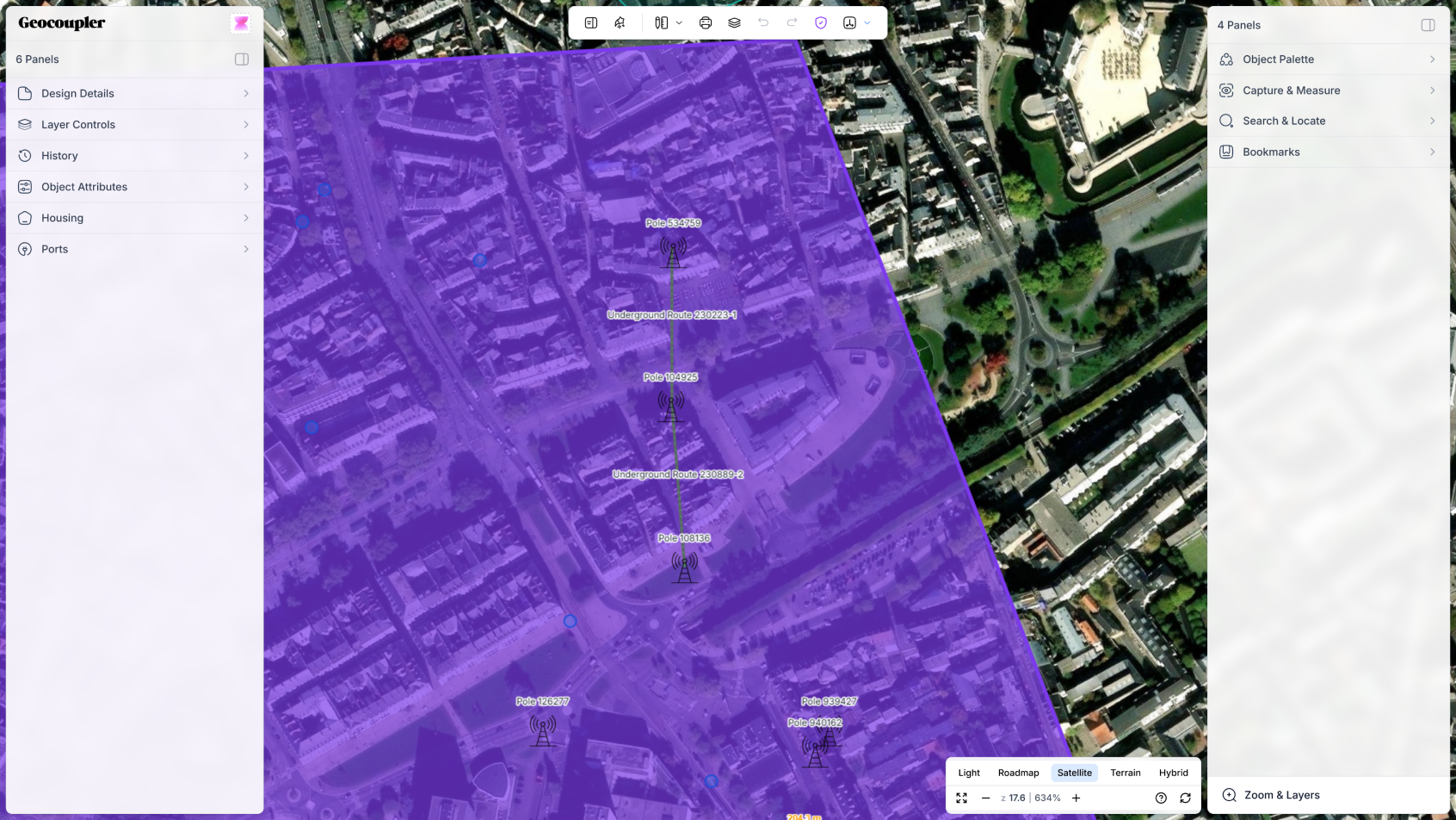 Design network layouts directly on an interactive map